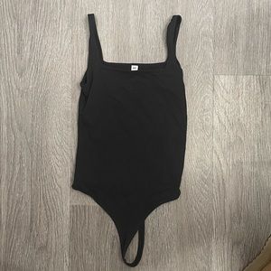 black square neck bodysuit